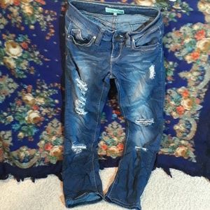 Wanna.Ymi.BettaButt Distressed Dark Blue Jeans
